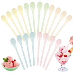 20 cuillères en mélamine réutilisables - Pour purée bébé, yaourt, muesli, soupe et café - Plastique alimentaire sans BPA - Longueur 18,3 cm - Résistantes et lavables au lave-vaisselle (DESA NEGRILA SHOP S.R.L., neuf)