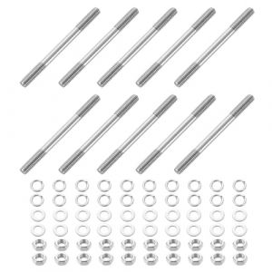 QUARKZMAN 10 pièces goujons doubles, M6x70 mm acier inoxydable 304 tige filetée double avec écrous et rondelles plates & freins goujon fileté double extrémité pour l'entretien de la maison (QUARKZMAN, neuf)