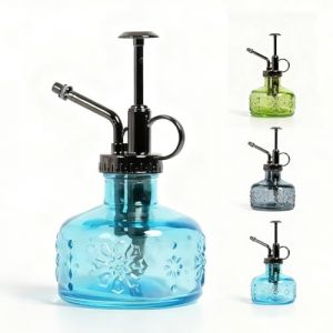 Bamworld Arrosoir Plante Interieur Bleu en Verre Transparent, Design &eacute;l&eacute;gant, Petit arrosoir d&eacute;coratif avec Bec Long Fin, id&eacute;al pour arrosage des Plantes d&rsquo;int&eacute;rieur et bonsa&iuml; (Bamworld, neuf)