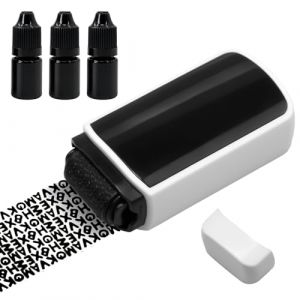 QLK Tampon Confidentiel pour protection, Tampon Confidentiel Roulant avec 3 recharges d'encre, Timbre &agrave; Rouleau Pour Sceau de Confidentialit&eacute; et Protection de la Vie Priv&eacute;e, Contre le Vol d'identit&eacute; (galaxy of stars Y, neuf)