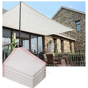 ZHJSHOU Voile d'ombrage Rectangulaire Filet D'Ombrage Toile Ombrage HDPE Respirant Protection Rayons 90% UV pour Patio Jardin, Terrasse,Extérieur, Balcon,Blanc,3X6m/9.84X19.69ft (ZHJSHOU, neuf)