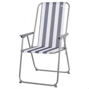 AKTIVE Chaise de Camping Pliante, 45X45X90 cm, Rayures de Marin, avec Anti-Bascule, Supporte 110 kg, Structure en Acier, Tissu Polyester, Accoudoirs en Plastique, Chaises Pliantes (62354) (TradeINN, neuf)
