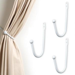 3 Pi&egrave;ces U H&eacute;misph&egrave;rique, Embrasses &agrave; Rideaux Crochets Retenue Rideau Retenues, Crochets en M&eacute;tal &agrave; Fixer au Mur, pour Rideaux Muraux, Rideaux de Fen&ecirc;tre, Rideaux de Douche (HU YUAN JIN DE DIAN, neuf)