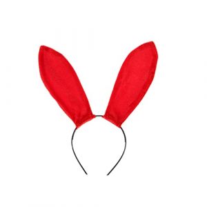 Healifty Bandeau Oreilles de Lapin Rouge en Velours L&eacute;ger Accessoire de F&ecirc;te Cosplay pour Femmes Soir&eacute;es D&eacute;guisement (Madonna Tied, neuf)
