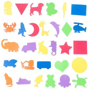 AYNKH 30 Pcs Baignoire en Mousse Animaux et V&eacute;hicules et Graphiques pour B&eacute;b&eacute; Apprendre, Baignoire &eacute;ducative Amovible Graphiques, Jouets de Bain en Mousse cr&eacute;atifs et Doux pour Enfants (AYNKH., neuf)