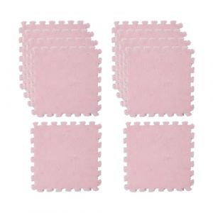 FytStycale Lot de 10 Carreaux de Moquette en Forme de Puzzle, Carreaux de Moquette emboîtables en Peluche pour la Maison, Rose Clair (EternalBeauty Star, neuf)