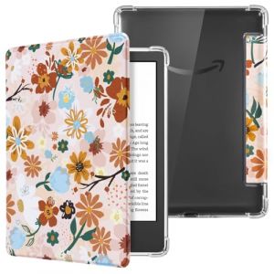CoBak 2409041059-T Étui pour liseuse électronique Kindle 11e génération 2024 et 2022 6" (modèle n° C2V2L3/RS23CV), dos transparent léger, avec fonction veille/réveil automatique, fleurs lumineuses (CoBak Direct, neuf)