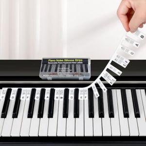 AUNHOKE Guide des Notes de Piano pour l'apprentissage des D&eacute;butants, &Eacute;tiquettes Amovibles de Notes de Piano pour Pianos &agrave; 88/61 Touches, Aucun Autocollant en Silicone Requis, R&eacute;utilisable (Chejuhuikeji, neuf)