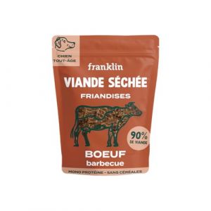 FRANKLIN – Friandises pour Chien – Viande séchée Bœuf Fumés Barbecue – 90% de Viande – Riche en Protéine – sans Céréales – Mono-Protéine – Tout Âge – 100 g (Franklin Pet Food, neuf)