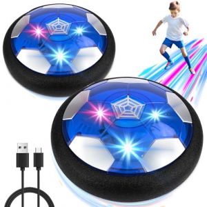 Diealles Shine Air Power Football, Lot de 2 Ballon de Foot Aéroglisseur, Rechargeable avec Lumière LED Hover Ball pour Jouet Garcon Cadeau (BRISKOLA, neuf)