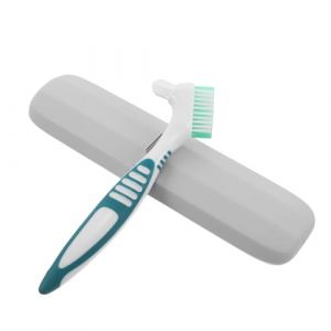 LALADEFIEE Kit de Nettoyage pour Proth&egrave;ses Dentaires Brosse Professionnelle Verte et &Eacute;tui de Transport Bleu-Gris Compact Entretien Hygi&eacute;nique &agrave; Domicile en Voyage Bureau (Yowanr, neuf)
