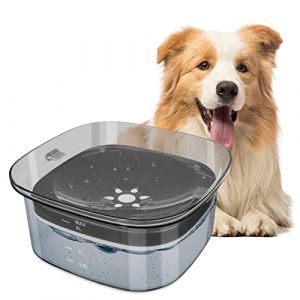 vsshe Gamelle Anti &Eacute;claboussures, Grande Capacit&eacute; 2L Gamelle d'eau pour Chien, No-Spill Gamelle Anti D&eacute;bordement Bol, Bouche Pas Mouill&eacute;e Abreuvoir Chat et Chien pour la Maison/Les Voyages（Noir） (tirehor, neuf)