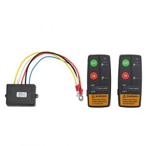Akozon Commande Treuil Sans Fil Commande Treuil Electrique 12v 24v Kit de Télécommande de Treuil sans Fil 75ft Gamme 12V 24V Haute Sensibilité Universelle pour Voiture ATV Camion 379521011 (huaer2020, neuf)