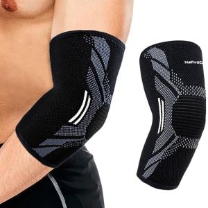 NativoDex Coudière de Compression pour Tendinite et Épicondylite, Adaptée aux Hommes et Femmes, Coudière Sportive pour Tennis, Gym, Crossfit et Golf, Coudière Musculation (NativoDex, neuf)