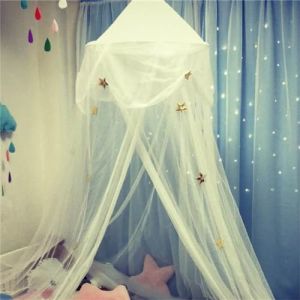 Odot Ciels de Lit Enfants pour Fille et Garcon, Ciel de lit Bébé Tente Lit Princesse Maison de Jeux,Baldaquin Moustiquaire Décoration pour Dôme Chambre d'Enfant (blanc (étoiles)) (Odot, neuf)