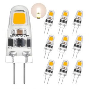 I-SHUNFA Ampoules LED G4 &agrave; Intensit&eacute; Variable Blanc Naturel 4000K,AC/DC 12-24V,1.2w Remplace Les Ampoules Halog&egrave;nes 12W-15W,125LM Economie D'&eacute;nergie Mini Ampoules LED, Pas de Scintillement, Lot de 10 (shenghongguang, neuf)