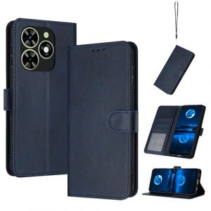 QiongniAN Coque en Cuir Compatible avec Infinix Hot 40i / Smart 8,Compatible avec Tecno Spark go 2024 / Spark 20 20C BG7n BG7 / Pop 8 Étui pour téléphone à clapet Coque Blue (QiongniAn, neuf)