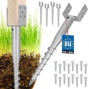 KOTARBAU 4 pcs. U Post Supports pour vissage 140x720mm en acier galvanis&eacute; Douille d'encastrement Douille de sol Support de poteau Boulon en U Cheville de terre Pieu de mise &agrave; la terre Cheville Poteau (KOTARBAU, neuf)