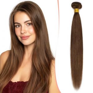 SEGO Tissage Lisse Naturel 20 Pouces - Tissaege Bresiliennes Lisse Tissage Chatain Afro Pas Cher - Meches Bresiliennes Lisse Tissage Naturel Cheveux Humains Remy Hair Bundles - 04#Marron Chocolat (Shiny Collection-88, neuf)