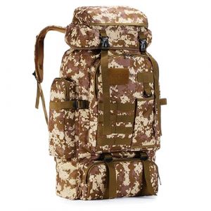 DXIA Sac Randonnée, 80L Sac à Dos de Randonnée de Camping, Étanche sac à Dos pour les Sports de Plein air, Grand sac à Dos de Randonnée Léger, pour le Camping, la Randonnée et le Voyage, Camouflage (DXIA, neuf)
