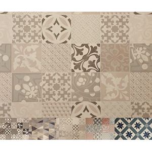 MadeInNature Tapis PVC Carreaux Ciment/Tapis en PVC différentes Tailles/Vinyle idéal Style suédois/Tapis de Passage Devant évier/Recouvrement de Sol (160x240cm, Provence Creme) (cité de la déco, neuf)