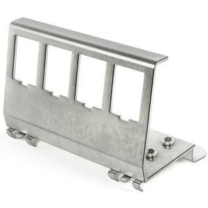 HB-DIGITAL Adaptateur de rail DIN pour module Keystone RJ45 &agrave; 4 ports, support en m&eacute;tal, acier inoxydable, 1,5 mm, pour montage sur rail DIN 35 mm, convient pour modules Keystone 14 x 16 mm (HB-DIGITAL, neuf)