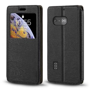 Coque à Rabat en Cuir PU avec Fenêtre Visible et Aimant Invisible Compatible avec Doro 1880 4G, Étui Intelligent à Affichage Clair (Noir) (Shantime, neuf)