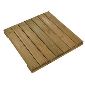 OOGarden - Dalle de terrasse bois Douglas - 50 x 50 cm - Ep. 44 mm (HOME and GARDEN, neuf)