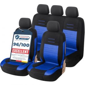 upgrade4cars Housse de Siege Voiture Universelle Noir Bleu | Ensemble de Housses Siège Auto Universel | Couvre Sieges pour Avant et Arrière (upgrade4cars, neuf)