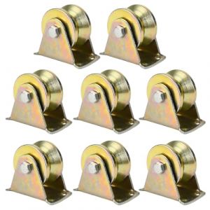 8 Pi&egrave;ces Poulie de levage, Poulie roue &agrave; rainure en V Poulie Rotative Poulie simple Bloc de poulie Poulie pour cable Poulie en acier pour cordes avec vis de montage (kaitianhongdianzi, neuf)