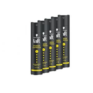 Schwarzkopf Taft Lot de 5 sprays capillaires Power Express (5 x 250 ml), tenue 5, pour tous les types de cheveux, séchage immédiat, formule végétalienne* (InternethandelNRW, neuf)