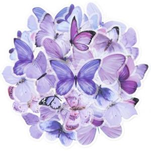 Autocollants Papillons Violet, 40 Pièces Autocollants de Scrapbooking Papillon Autocollant, Étanche Stickers Scrapbooking Autocollant, Transparents Autocollant Papillon pour DIY Albums, Agendas, Mur (HB ELECTRONICS LIMITED, neuf)