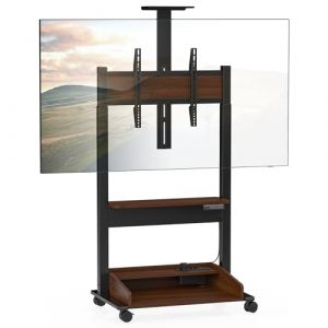 DQ TV Lift &eacute;lectrique pour Meuble TV de 37 &agrave; 85 Pouces Roulant, Hauteur TV r&eacute;glable par Panneau de contr&ocirc;le Charge jusqu'&agrave; 70 kg avec 3 &eacute;tag&egrave;res et Bloc d'alimentation (Noyer Noir) (USA2NL, neuf)