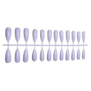 QUXVUIS 1 ensemble de faux ongles longue presse r&eacute;sistant Pour aux rayures ongles conseils couleur unie couverture compl&egrave;te Style Simple pour femmes filles d&eacute;butants, SM172247Violet clair (ataloger, neuf)