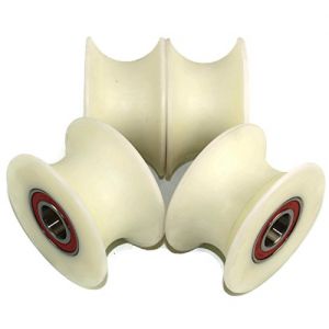 Lot de 4 roulettes de poulie en nylon usiné de 80 mm de diamètre, différentes tailles de rainure, fabriquées dans l'UE (34 mm rainure-20 mm) (Pulley-Wheel, neuf)
