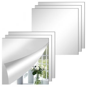 ASSRECT 30 x 30cm Miroir Mural Autocollant 6 Pièces Acrylique Miroir Adhésif Porte Placard Miroir Collé Carrés Flexible Miroir Murales Décoration Murale sans Cadre pour Salle De Bain Salon Chambre (ASSRECT, neuf)