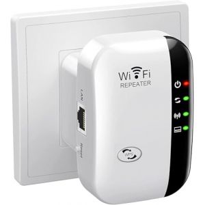 Amplificateur de Signal WiFi, r&eacute;p&eacute;teur WLAN, amplificateur WLAN, Extension WiFi jusqu'&agrave; 5000 Pieds carr&eacute;s avec Mode r&eacute;p&eacute;teur/AP, amplificateur Longue port&eacute;e avec Port Ethernet vers Tous Les appareils (妙克斯商贸, neuf)