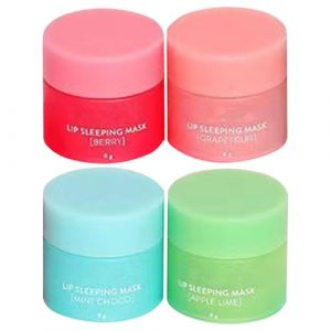 Masque à lèvres - 4PCS | Baume à Lèvrеs hydratant | Ĺip Scrubs For Łip Masque Set Pour Lèvres Sèches, Soin, protection, alimentation, Sommeil, Confort, Douceur, Réparation, Nettoyage, Matin. (JH Liu Store, neuf)