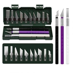 JYNXOR Lot de 3 Cutters pour Bricolage Art Work Cutting,Cutter de Pr&eacute;cision Scalpel avec 10 Lames de Rechange, Couteau de Sculpture pour Film de Fen&ecirc;tre, Bricolage Sculpture (SHOPSCAPE INK, neuf)