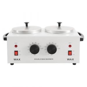 Chauffe-cire double 200 W pour &eacute;pilation &agrave; la cire Chauffe-cire Chauffe-cire avec 2 pots 400 ml x 2 Chauffe-cire professionnel 0-100 &deg;C R&eacute;gulation de la temp&eacute;rature pour la maison, salon de coiffure (Xaodneork, neuf)