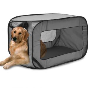 Cage de voyage pliable pour chien avec sac de rangement 93 x 52 x 52 cm - Cage de voyage portable pour int&eacute;rieur et ext&eacute;rieur - Pour chiens de petite et moyenne taille (NIHUIXING, neuf)