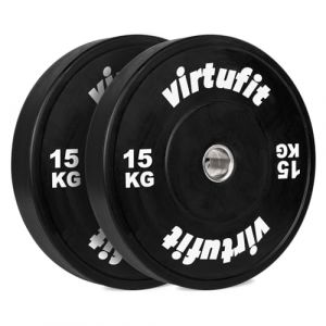 VirtuFit Lot de 2 disques de poids olympiques van Rubber en caoutchouc - 50 mm - Lot de 2 x 15 kg (Fitwinkel, neuf)