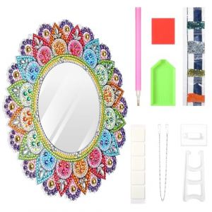 Strehknewen Miroir Diamond Painting 5D Fille – Kit Bricolage Mandala Créatif avec Strass – Activité DIY dès 6 Ans – Jeu Artistique et Déco – Cadeau Anniversaire 20×20cm (Winning Streakwen Etrade Kft., neuf)