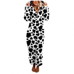 WEITING Pyjama &agrave; manches longues pour femme - Automne et hiver - Imprim&eacute; animal l&eacute;opard et tigre - Combinaison &agrave; capuche en polaire chaude - Pijama-blanc, M (JIEXIUBAIHUO, neuf)