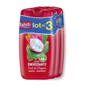 Tahiti Gel Douche Fruit du Dragon Energisante Enrichi au Mono&iuml; de Tahiti 100% Naturel, 250 ml - Lot de 3 (Juspretys, neuf)