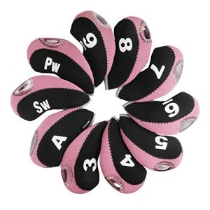 Andux Golf Fer Tête couvertures avec Nombre Tag Lot de 10 Noir/Rose (Andux Store, neuf)