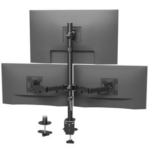 BONTEC Support Ecran PC 3 Ecran, Support Triple Écran pour Un Écran de 32 Pouces et Deux Écrans de 27 Pouces, Bras Ecran PC avec Réglage Comple, Supporte jusqu'à 10kg (bracketsales123, neuf)