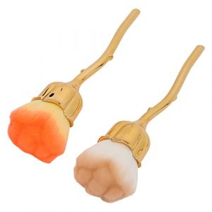 2 Pcs Nail Dust Brush, Rose Soft Brush Nail Art Powder Remover, Face Powder Blush Nail Art Brush, Rose Flower Makeup Fluffy Soft Brush, Cleaning Dust Nail Art Tools (BOLONIYA, neuf)