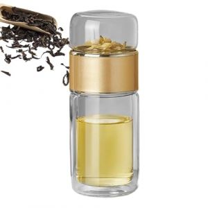 Infusifie Infuseur &agrave; th&eacute;, nouvelle bouteille d'infuseur &agrave; th&eacute; en verre 2025, infuseur &agrave; th&eacute; intelligent 3 en 1, tasse &agrave; th&eacute; isolante &agrave; double couche, bouteille de th&eacute; avec s&eacute;paration du th&eacute; et (mojita, neuf)