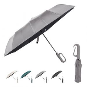 Parapluie de voyage pliable compact pour la pluie et le soleil, ouverture automatique, 10 baleines, parapluie portable pour homme et femme, gris, 69 cm (yangwenting shop, neuf)